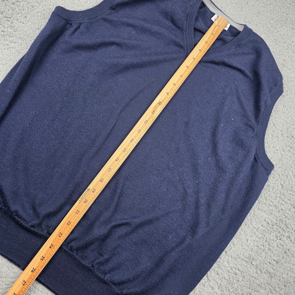 Peter Millar Mens XL Navy Blue Merino Wool Silk V-Neck Sweater Vest ME0S23 - Picture 3 of 7